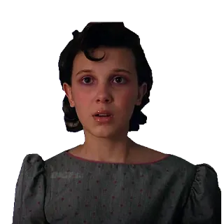 😲 Eleven Stranger Things Eleven, Millie Bobby Brown, Stranger Things, Netflix, tv series telegram sticker