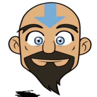 🙂 Aang Avatar: The Last Airbender Aang, Avatar, Le Dernier Maître de l'Air, Dessin animé, Personnage, Barbe, Chauve, Flèche telegram sticker