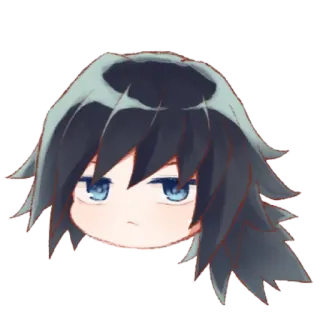 ❄️ Giyu Tomioka Demon Slayer 动漫, 漫画, 鬼灭之刃, 富冈义勇, Q版 whatsapp sticker