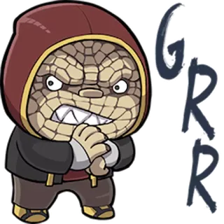 😫 GRRR angry, snake, hoodie, reptile, growl, cartoon, character whatsapp sticker