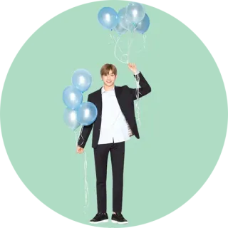 🎈 balon, pria, setelan, perayaan, acara, pesta whatsapp sticker
