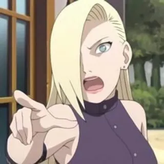 🌟 Yamanaka Ino Naruto Yamanaka Ino, Naruto, anime, cartoon, blond, pointing telegram sticker