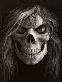 💀 череп, смерть, волосы, оккультный, темный telegram sticker