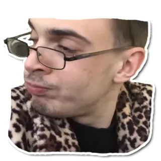 😬 мужчина, очки, леопардовый принт, портрет telegram sticker