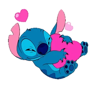 🥰 Stitch disney, trái tim, tình yêu, dễ thương, người ngoài hành tinh, hoạt hình telegram sticker