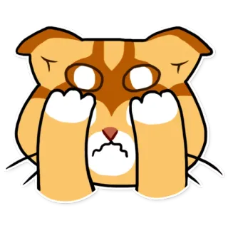 🙈 gato, triste, molesto, llorando, animal, dibujo animado whatsapp sticker