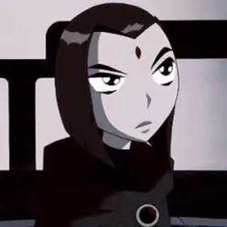 😶 Raven Teen Titans cartone animato, personaggio, supereroe, gotico, Teen Titans telegram sticker