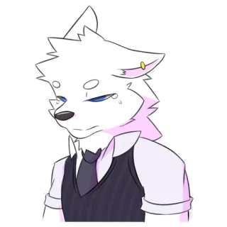 😪 Фурри, Волк, Грустный, Эмоциональный, Персонаж telegram sticker