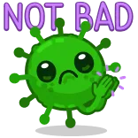 👏 NOT BAD Hoạt hình, Virus, Dễ thương, Kawaii, Tích cực, Meme telegram sticker