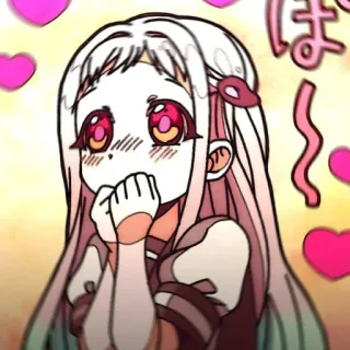 🥬 ぽ animé, mignon, coeurs, kawaii, fille telegram sticker