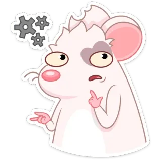 🤔 Maus, verwirrt, denken, Cartoon, Tier, Nagetier, Rätsel telegram sticker
