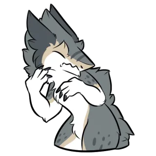 💧 furry, anthro, crying, sad, emotions, wolf telegram sticker