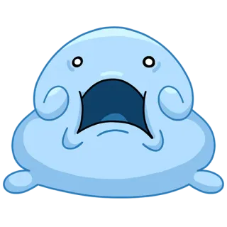 🙀 Blob, Biru, Kartun, Monster, Lucu, Stiker whatsapp sticker
