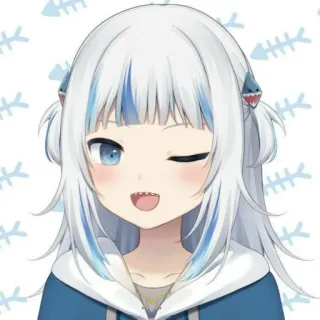 😉 Gawr Gura Anime, VTuber, Hai, Gawr Gura, Hololive, Süß telegram sticker