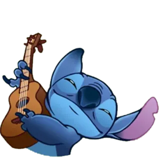 🎸 Stitch Lilo & Stitch Alien, Gitarre, Cartoon, Disney, Süß, Musik telegram sticker
