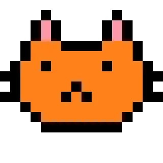 🐱 kucing, pixel art, oranye, hewan, imut telegram sticker