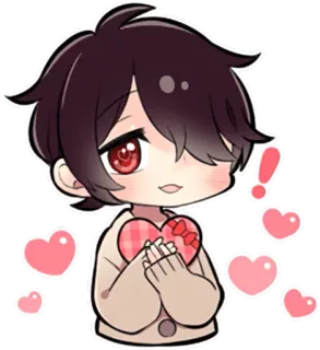 💝 Anime, Coração, Amor, Fofo, Desenho animado, Adesivo, Dia dos Namorados, Romance telegram sticker