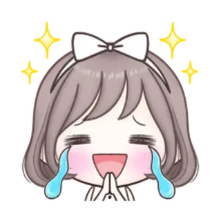 😊 Anime, Garota, Chorando, Feliz, Lágrimas, Brilhante telegram sticker
