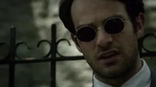 😐 Daredevil Сорвиголова, Marvel, супергерой, слепой, круглые солнцезащитные очки, мужчина telegram sticker