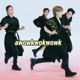 🤞 awowkwokwowk танцы, kpop, группа, бег, выступление, музыка whatsapp sticker