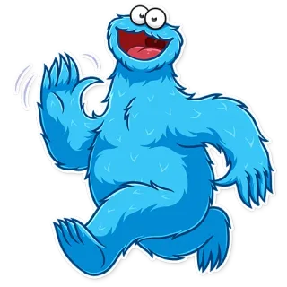 🏃‍♂️ Cookie Monster Sesame Street Cartoon, Blau, Monster, Krümelmonster, Sesamstraße telegram sticker
