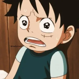 😢 Monkey D. Luffy One Piece anime, one piece, luffy, monkey d. luffy, kreskówka, zmartwiony telegram sticker