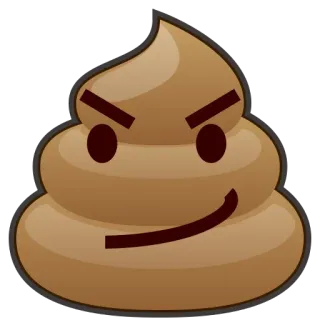 😼 Какашка, Эмодзи, Злой, Злодей, Наклейка, Смешной whatsapp sticker