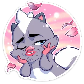 👧 Stinktier, Cartoon, Tier, süß, Aufkleber telegram sticker