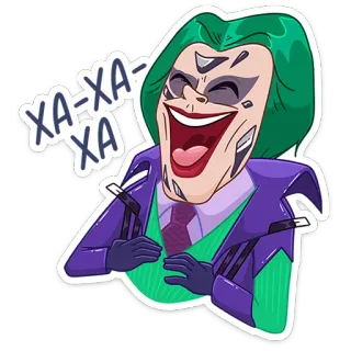 😂 Joker XA-XA-XA Coringa, vilão, quadrinhos, rindo, DC Comics, desenho animado, mau telegram sticker