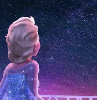 👾 Elsa Frozen Elsa, Frozen, Disney, princesa, estrellas, cielo, animación telegram sticker