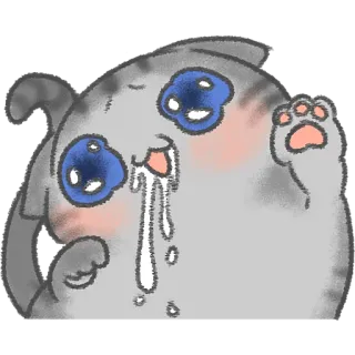 🥹 kat, dier, verdrietig, huilen, schattig, kawaii, tranen whatsapp sticker