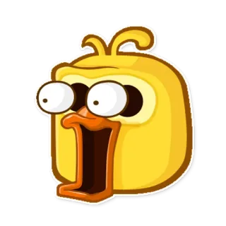 👀 cartoon, duck, funny, animal, cute, yellow telegram sticker