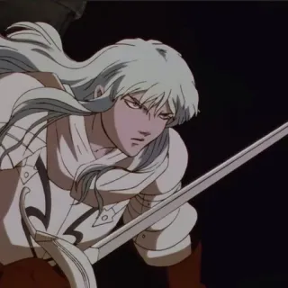 😡 Griffith Berserk anime, sword, armor, warrior, manga telegram sticker