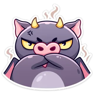 😡 diablo, demonio, ira, enojado, emoji, dibujo animado telegram sticker