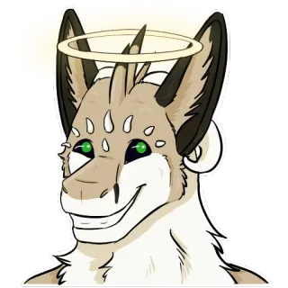 😇 furry, animal, perro, ángel, halo whatsapp sticker