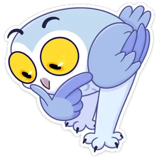 🤔 gufo, cartone animato, adesivo, carino, uccello, animale telegram sticker
