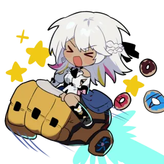 😆 anime, character, sticker, donuts, fist, cartoon telegram sticker