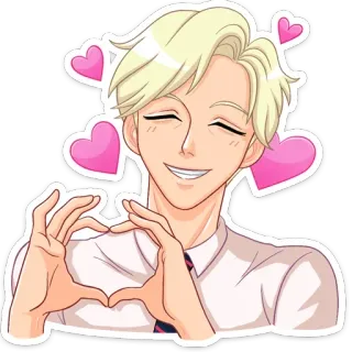 ❤️ nhãn dán, anime, trái tim, tình yêu, hoạt hình, chân dung whatsapp sticker