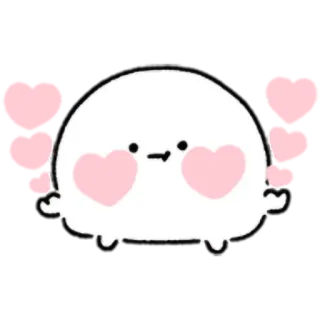 😐 dễ thương, blob, kawaii, trái tim, nhãn dán, hoạt hình telegram sticker