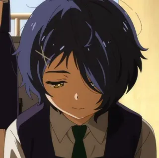 😐 Ai Ohto Wonder Egg Priority Anime, Mädchen, Traurig, Schwarze Haare, Schuluniform telegram sticker