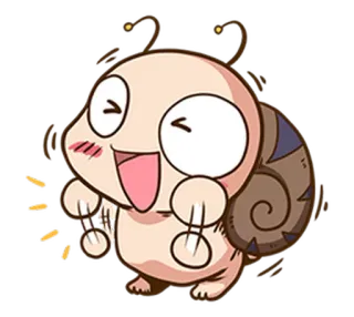😉 Siput, Kartun, Senang, Lucu, Binatang, Animasi whatsapp sticker