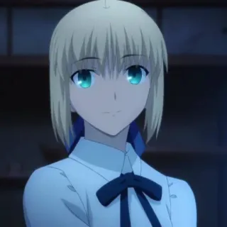 💙 Saber Fate/stay night Anime, Dibujo animado, Personaje, Mujer, Pelo rubio, Ojos azules, Fate, Saber telegram sticker