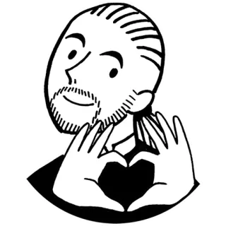 ❤ uomo, cuore, amore, gesto, cartone animato, ritratto telegram sticker