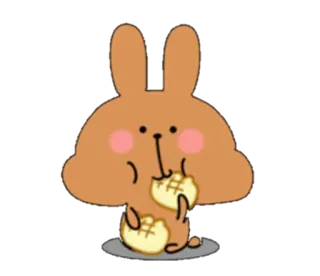 😏 coniglio, carino, snack, cartone animato telegram sticker