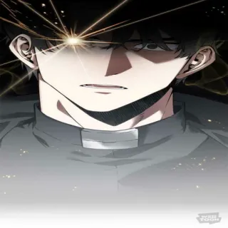 😡 anime, man, serious, glow, webtoon whatsapp sticker