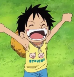 🍖 Monkey D. Luffy One Piece BYOUSHI luffy, one piece, anime, mũ rơm, hoạt hình, manga telegram sticker