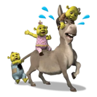 👼 Shrek 动画, 驴, 家庭, 儿童, 幻想 telegram sticker