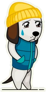 😢 หมา, เศร้า, สติกเกอร์, การ์ตูน, สัตว์, น่ารัก telegram sticker