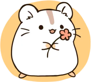 🌺 hamster, cute, animal, kawaii, flower, sticker telegram sticker