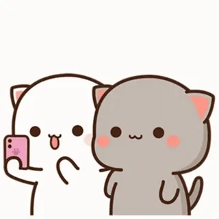 🎈 kat, dier, cartoon, selfie, schattig, illustratie, kawaii telegram sticker